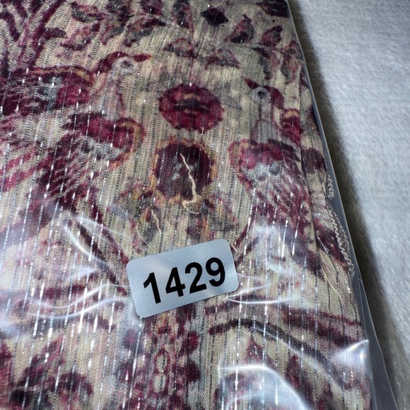 Johnny Was Jade Tunic Bilbao Paisley Sheer Metallic Silk Blend Boho XL Loose Fit - Picture 12 of 12